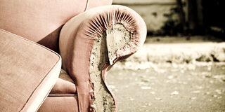 Abstract,Abandoned,Antique,Sofa
