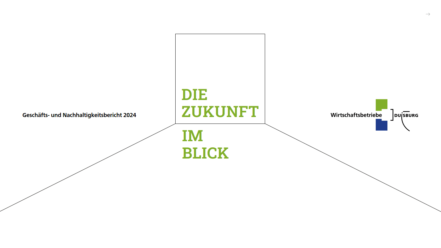 Titel Geschäfts- und Nachhaltigkeitsbericht 2024, Schrift, Logo