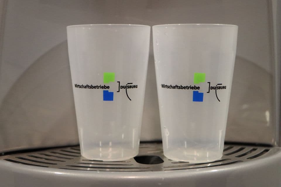 Mehrwegtrinkbecher mit Logo Wirtschaftsbetriebe Duisburg